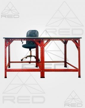 Ángulos Red Mesa metálica con ángulos ranurados